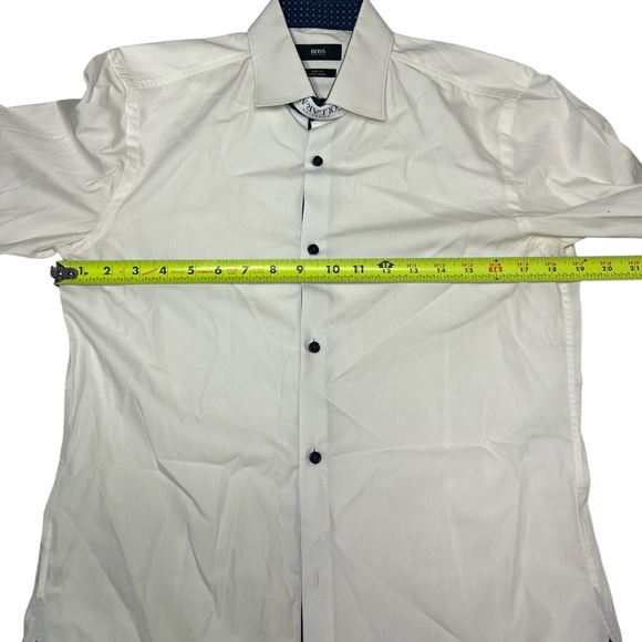 Hugo Boss White Dress Shirt with Navy Contrast - Picture 4 of 10
